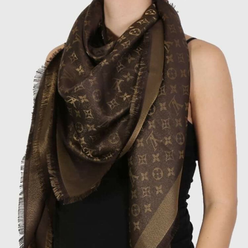 Auth Louis Vuitton Shine Shawl Monogram Brand New - Picture 2 of 7